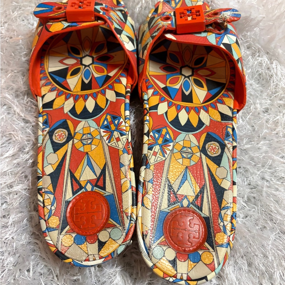 Tory Burch Multicolor Geometric Slide Sandals - Picture 3 of 10